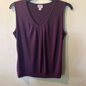 Worthington Purple Fitted Sleeveless Tank Top